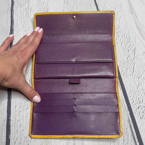 Auth Louis Vuitton PTI Clutch Wallet Yellow Purple - Picture 6 of 13